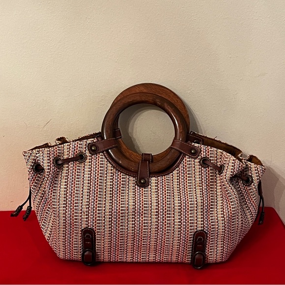 Fossil Cierra Wooden Ring Handle Multi Satchel - Picture 1 of 8